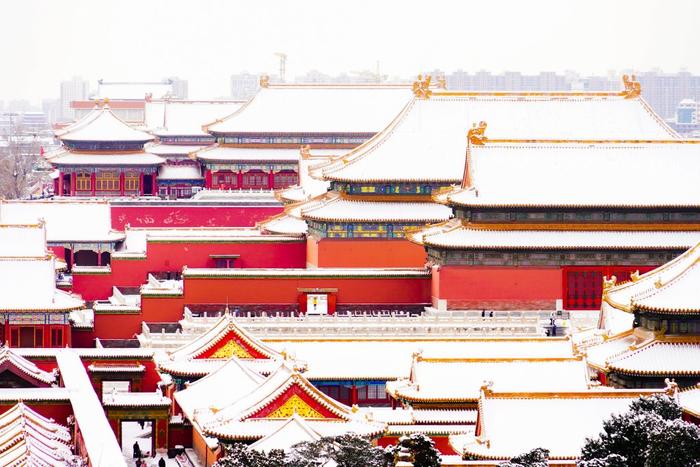 当故宫遇见龙年初雪